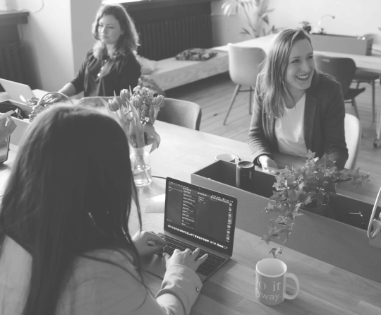 Happy workers in a office